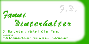 fanni winterhalter business card